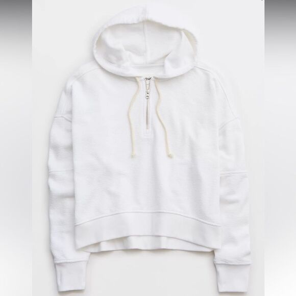 Aerie Restart Quarter Zip Hoodie White Small NWT in packaging - Picture 3 of 8
